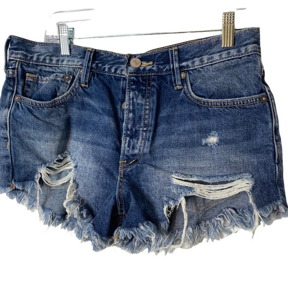 We The Free Pants - We the Free distressed denim jean shorts size 27 button fly